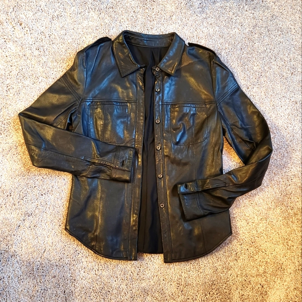 Black Leather Shirt